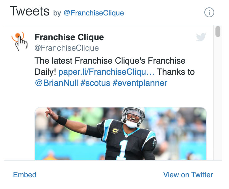 Click to view the latest tweets by FranchiseClique.com